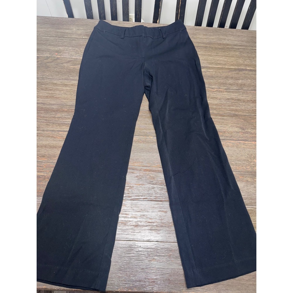 LOFT Outlet Curvy Dress Trouser Pants Black Petite 4P Wide Leg Office Wear